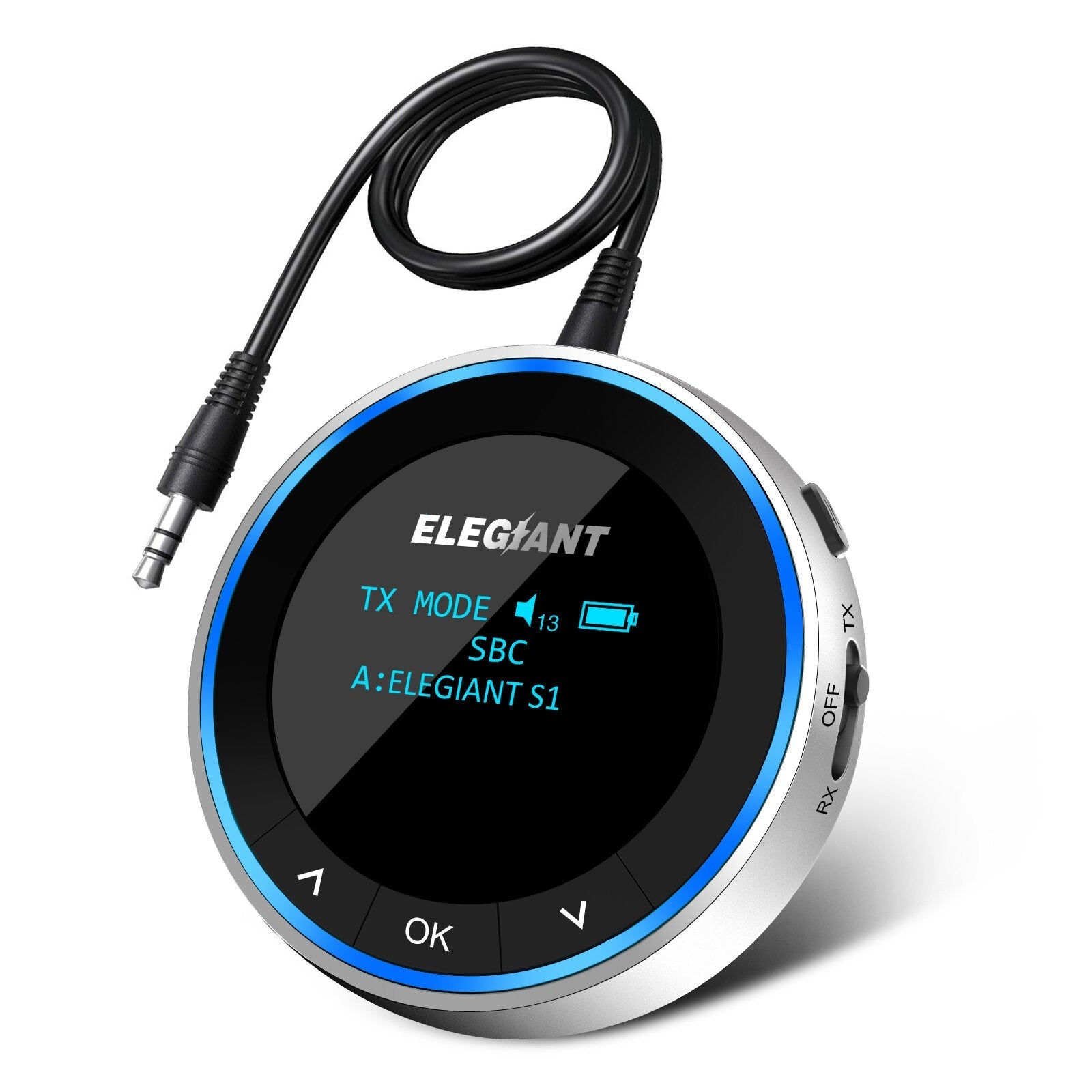 Choose a Bluetooth 5.1 Visible Transceiver, Low-latency Wireless Audio Adapter and a Pair of OLED Headsets to Adjust Volume Simultaneously