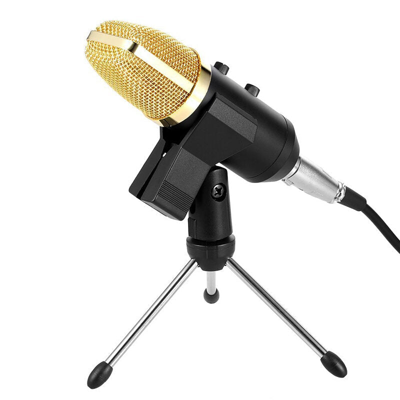 Wired microphone USB Condenser Sound Recording Mic with Reverb Broadcast Live Microphone Tripod Stand