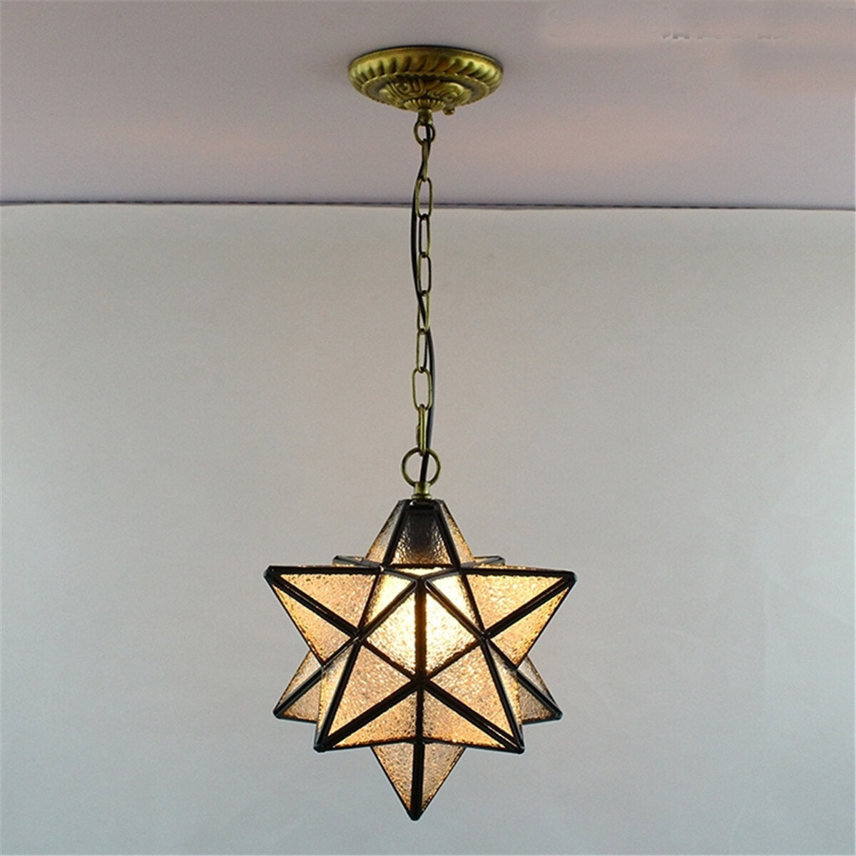 Star Glass Pendant Light Chandelier Light Modern Ceiling Lamp Fixture Decor