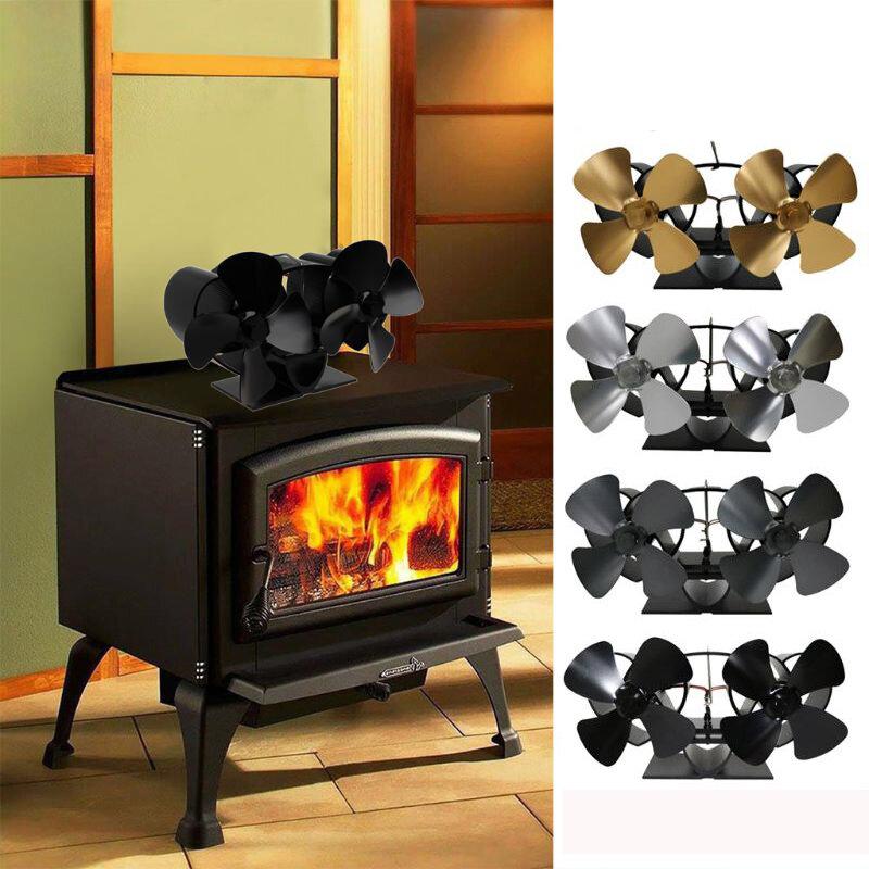 8 Blades Fireplace Fan Stove Fan Heated Fan Heat Powered Eco Fan