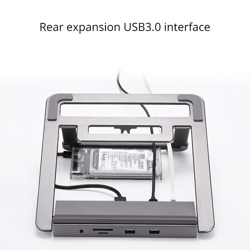 Multifunctional 12-IN-1 Type-C Docking Station Converter With Macbook Cooling Holder