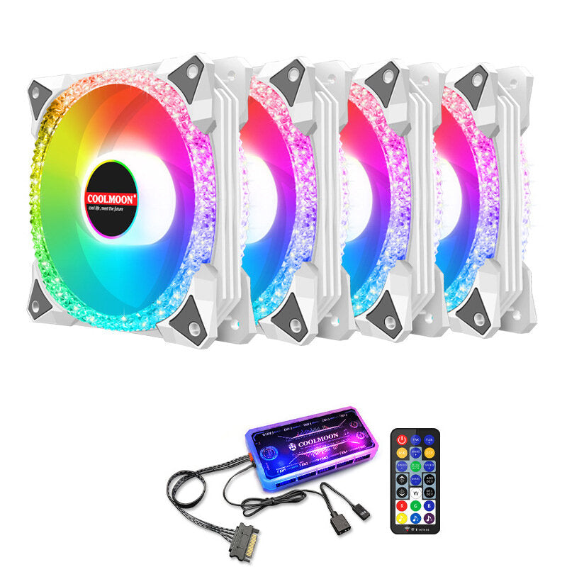 4 Pcs 120mm 5V ARGB Cooling Fan Set 6PIN Mute PC Computer Case Fan Cooler With Music Rhythm Wireless Controller Radiator