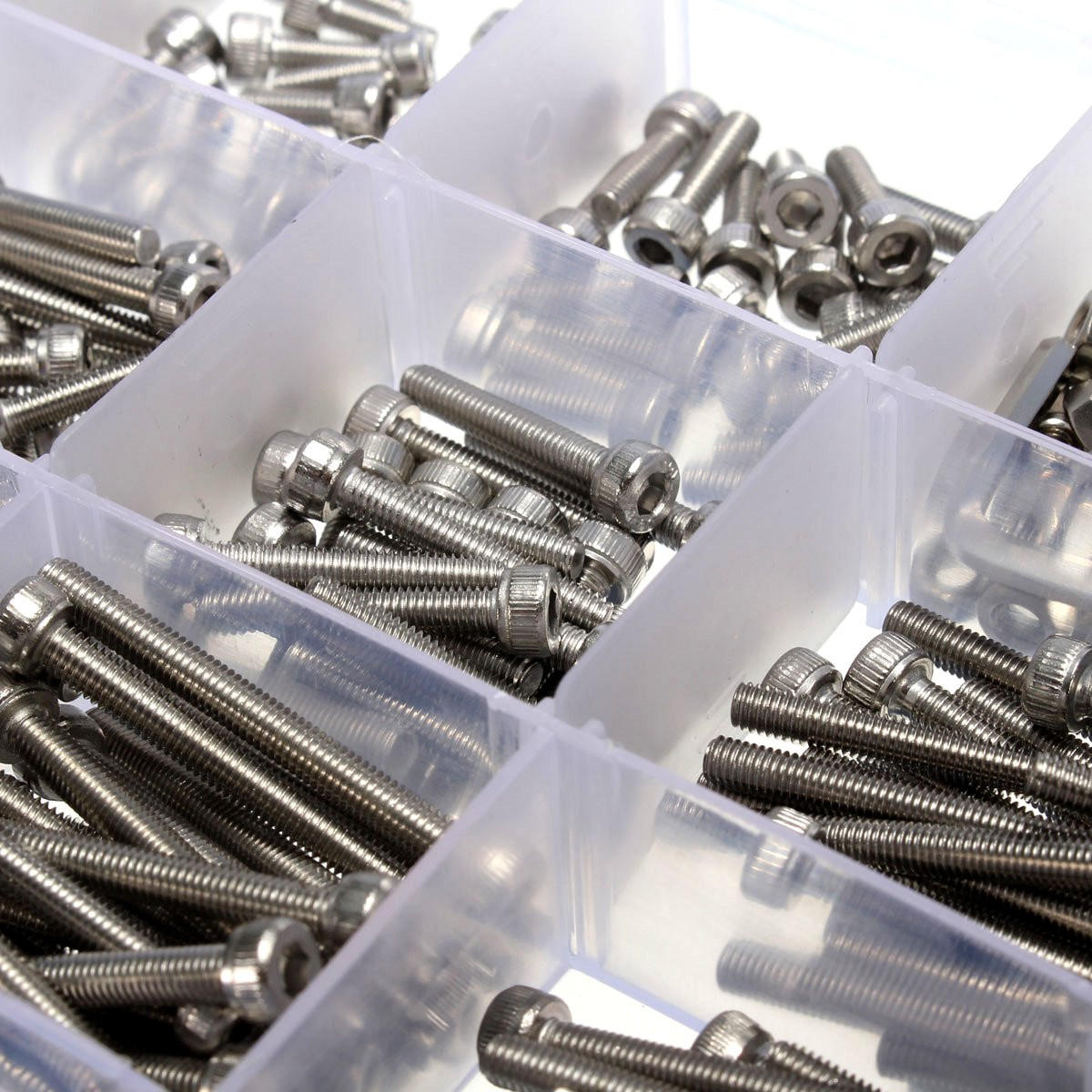 M3SS2 M3 442Pcs Stainless Steel Allen Bolt Nut Hex Socket Cap Screw Assortment Kit