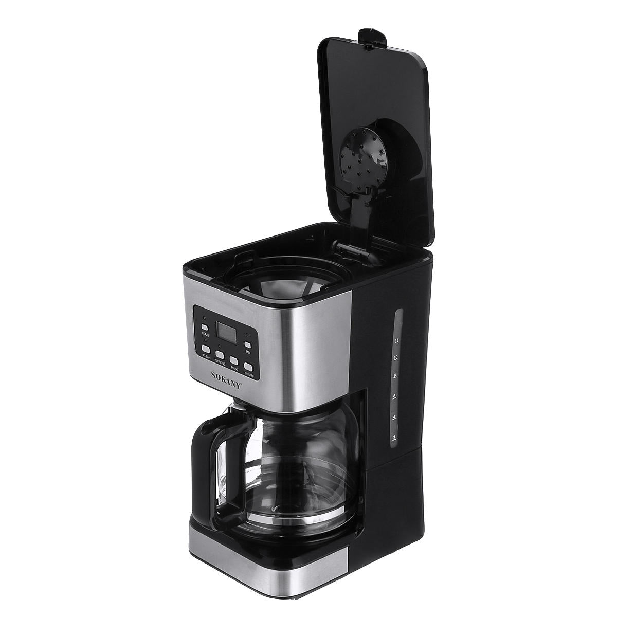 220V Coffee Maker 12 Cups 1.5L Semi-Automatic Espresso Making Machine Stainless Steel