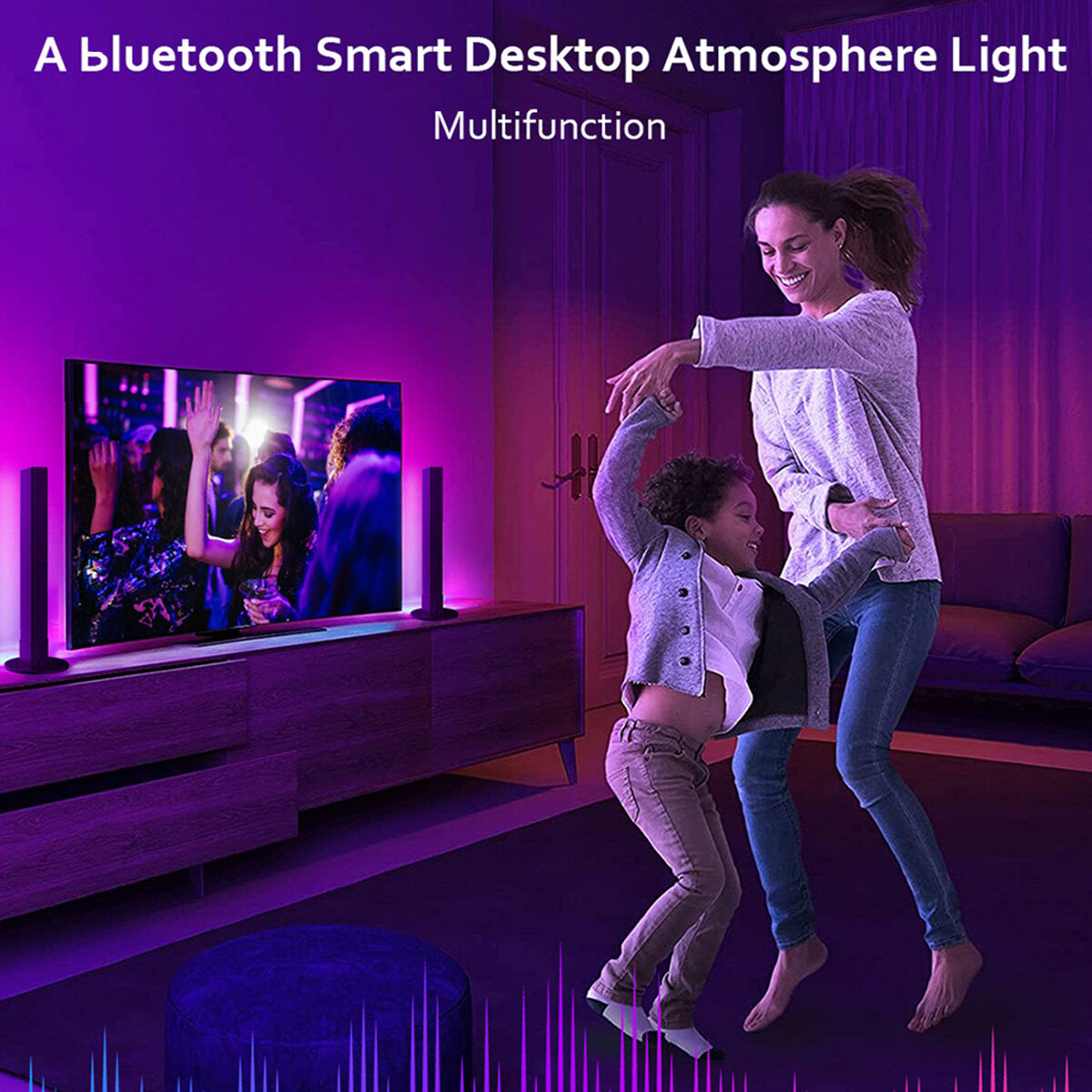 LED Atmosphere Light Speaker Music Player with APP Control Music Follow Mode Fill Light