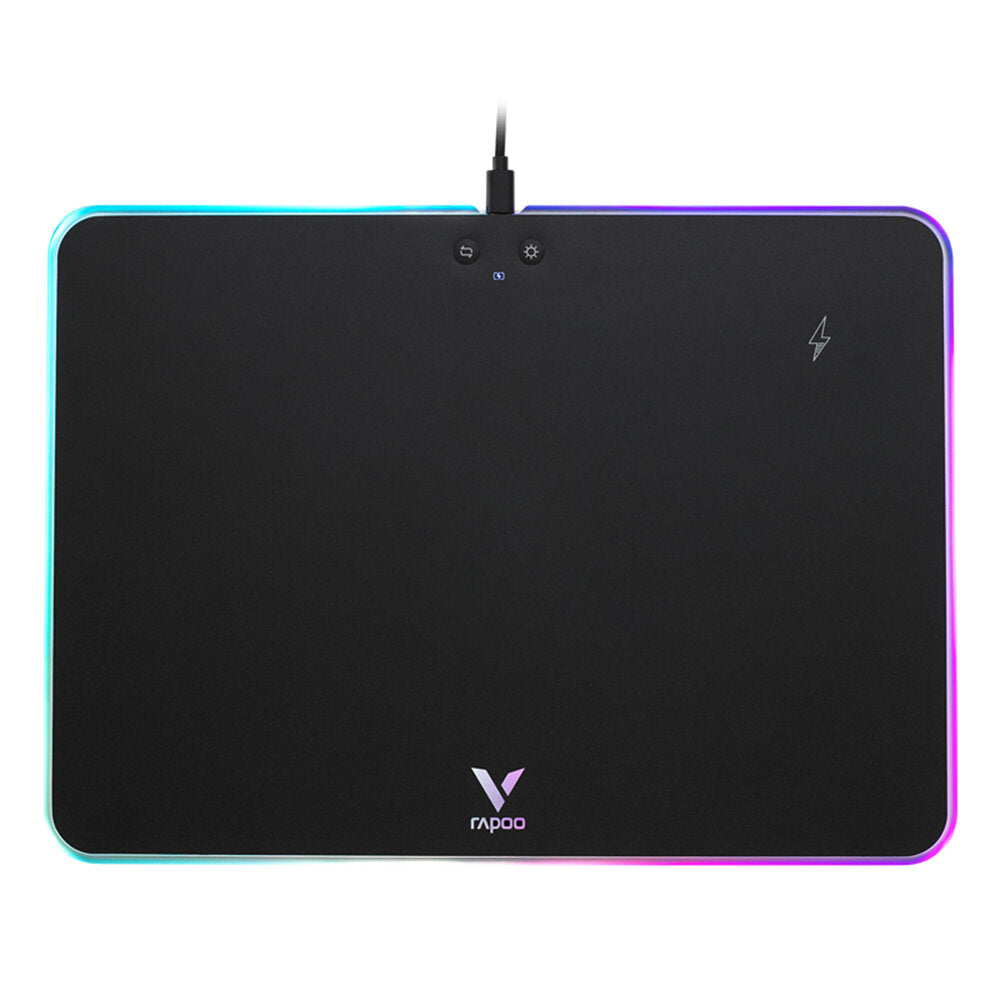 Wireless Charging Mouse Pad Anti-Slip Silicone Base USB Wired RGB Backlit Gaming Mouse Pad for PC Laptop