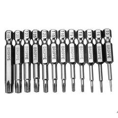 12pcs T5-T40 50mm Magnetic Torx Screwdriver Bits 1/4 Inch Hex Shank Screwdriver Bit Set