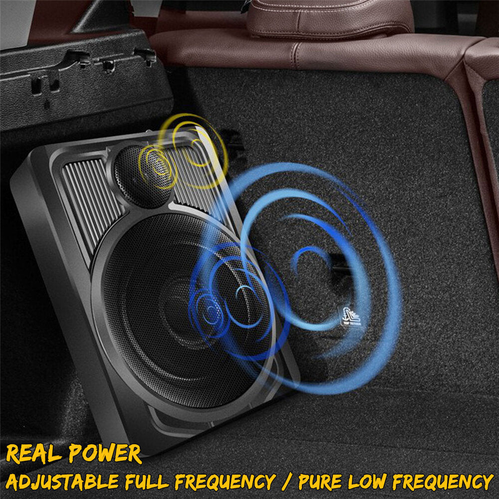 Car Subwoofer Speaker 600W 12V 360 Stereo Super Bass 10inch Active Subwoofer Ultra-thin Body Under Seat Power Amplifier
