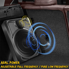 Car Subwoofer Speaker 600W 12V 360 Stereo Super Bass 10inch Active Subwoofer Ultra-thin Body Under Seat Power Amplifier