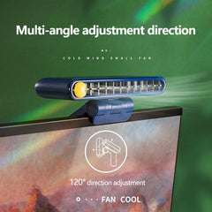 Portable USB Hanging Fan Mini Desktop 3 Speed with 120 Adjustable Angle for Office Household Traveling Mobile Phone Holder