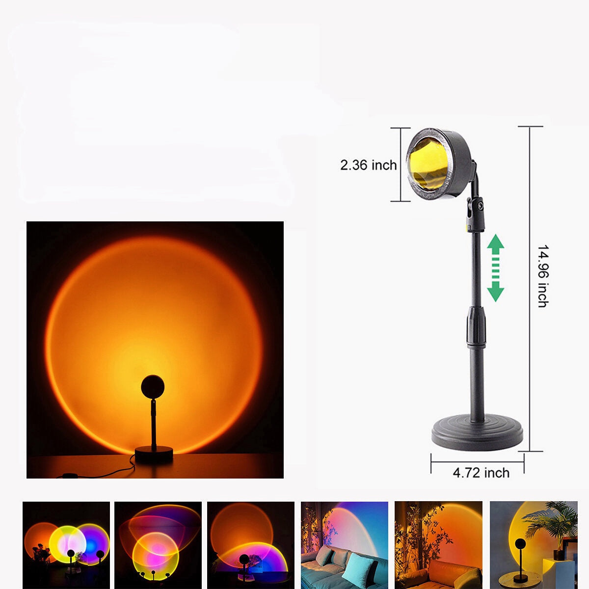 Retractable Sunset Projection Lamp Adjustable Festival Floor Projection Lamp