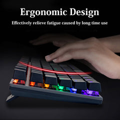 104 Keys Wired Mechanical Keyboard Blue Switch Metal Panel 22 Backlight Effects Gaming Keyboard