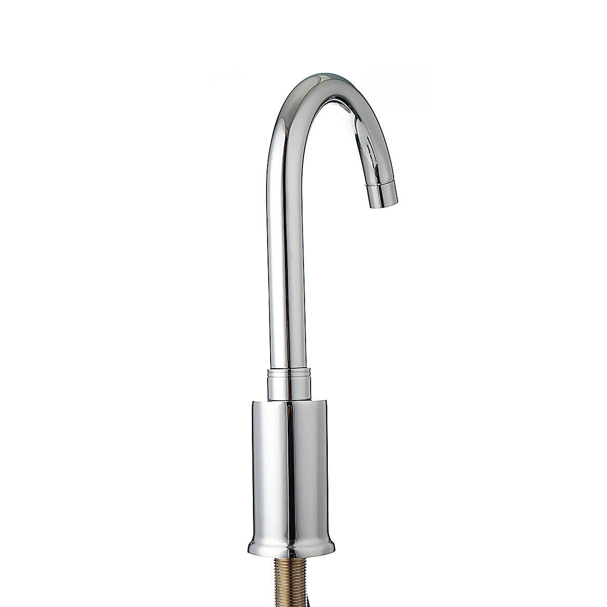 Zinc Alloy Automatic Infrared Sensor Kitchen Basin Sink Faucet Smart Touchless Single Cold Tap Handle Deck Mount w/ Hose Controller Box