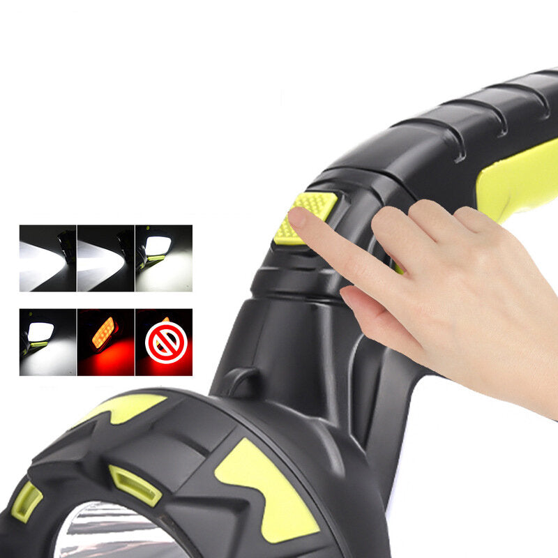 T6+COB LED Spotlight 120 Adjustable 6 Modes USB Charging Searchlight Power Display Camping Lamp Power Bank for Hiking Hunting Flashlight