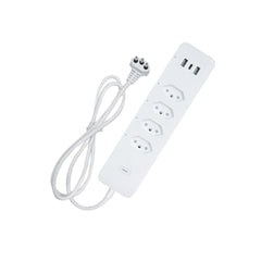 Smart Wifi Brazil Standard Socket 4 Outlets + 2 USB Charging Port + 1 Type-C App Remote Control Works with Alexa Google Home,110-240V
