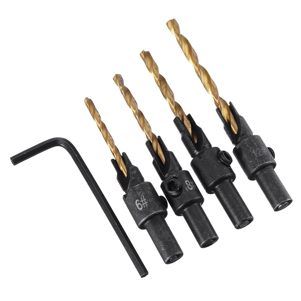 Countersink Reamer Round Shank Chamfer Drill Bit Set Quick Change