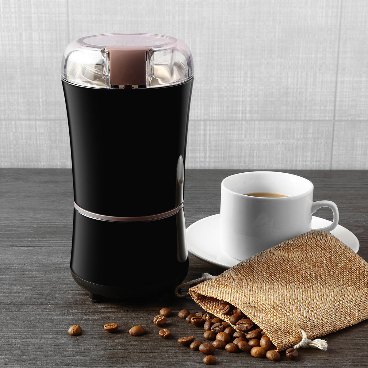 Portable Electric Coffee Grinder Beans Nuts Milling Grinding Machine Black Coffee Machine
