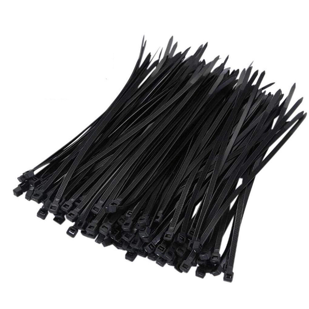 Nylon 250Pcs 8mm 15/20/25/30/35/40cm Black/White Nylon Self-locking Cable Tie Zip Ties Strong Tensile Strength