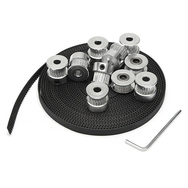 8pcs 20T Bore 5mm Timing Pulley with 5m Belt and 2pcs Tensioner