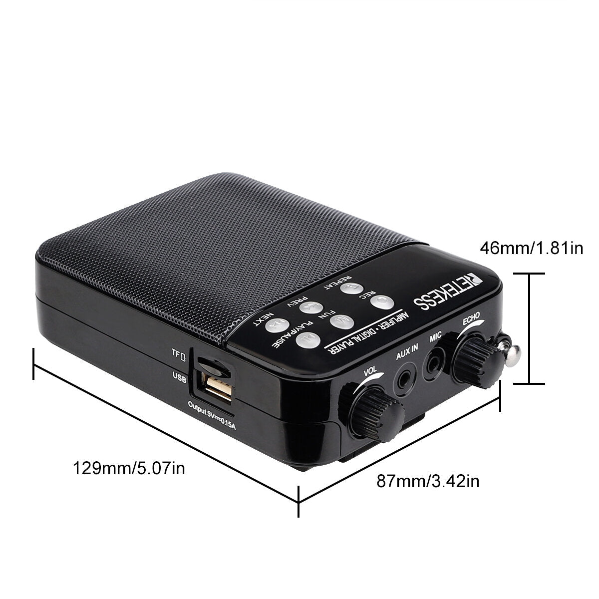 Portable 3W FM Recording Voice Amplifier Teacher Microphone Speaker With Mp3 Player Radio Recorder