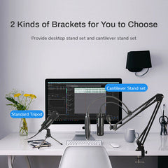Profession Studio USB Microphone Karaoke Singing Laptop Recording Condenser for PC Computer Gaming Stream Mic