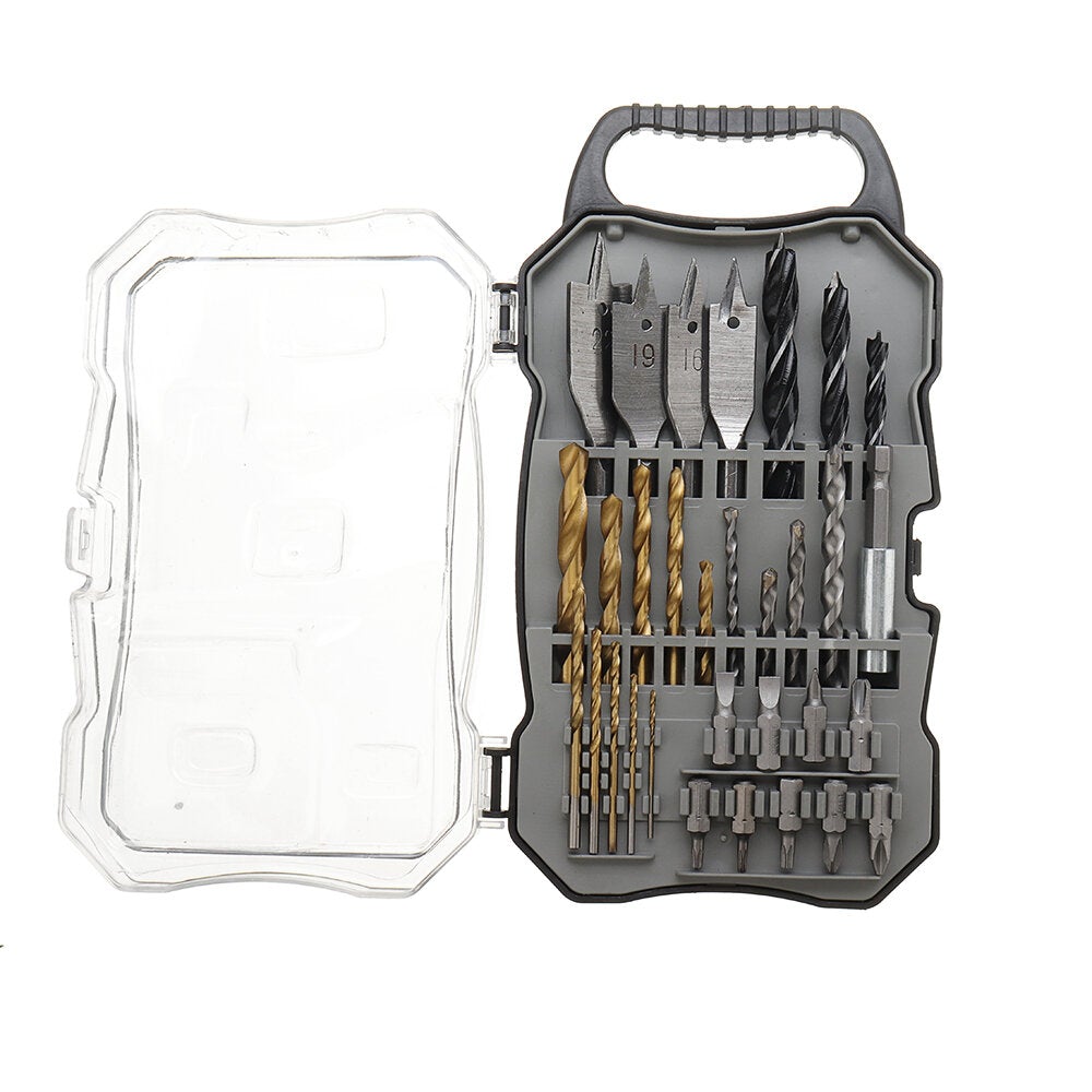 31Pcs Titanium Coated Hole Saw Cutting Set 1/4 Inch Hex Shank Magnetic Connecting Rod Screwdriver Bits