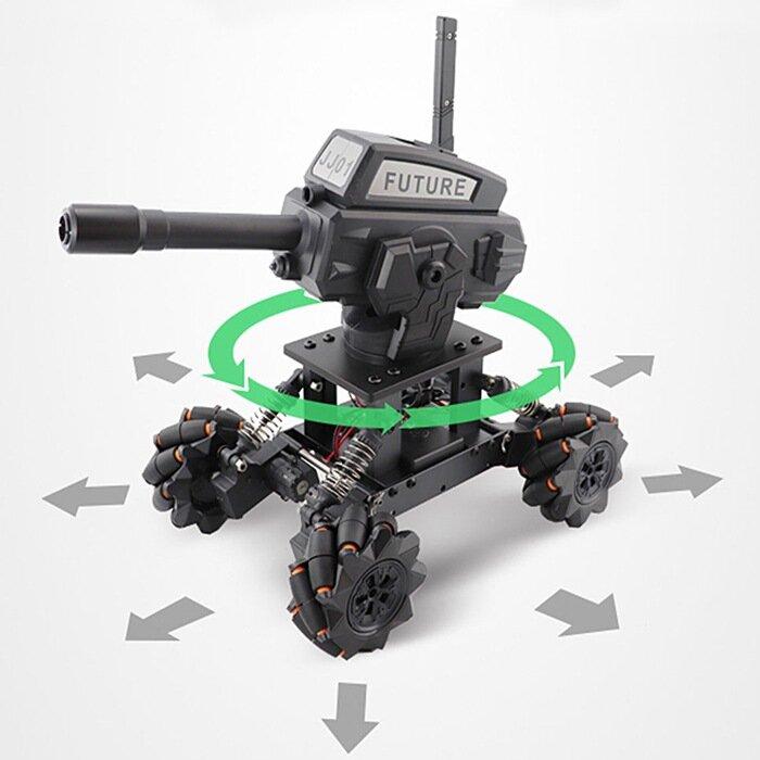 DIY RC Tank Car Can launch Cannonball Made of Water Need to Assemble 4WD 14CH Alloy Programming Remote Control Off-road Climbing