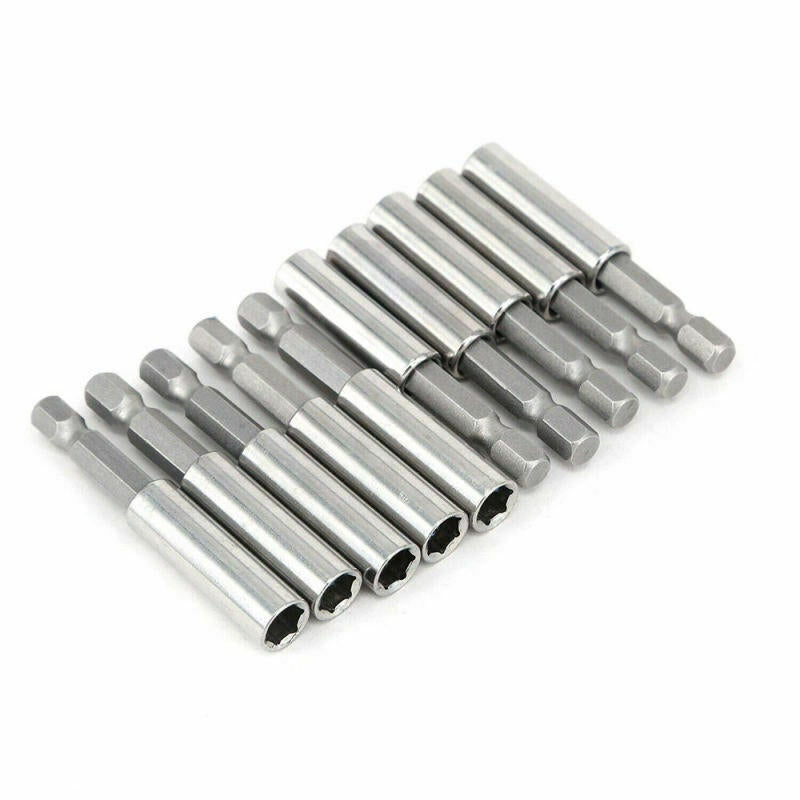 10pcs Socket Drill Bit Holder Hex Shank Magnetic Extension for Screwdriver