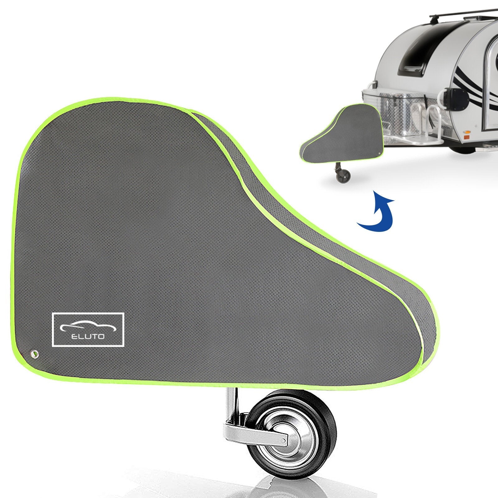 Cover Universal Non-woven Fabric for Caravan Trailer Towing Hitch Waterproof Breathable with Straps and Fluorescent Strips