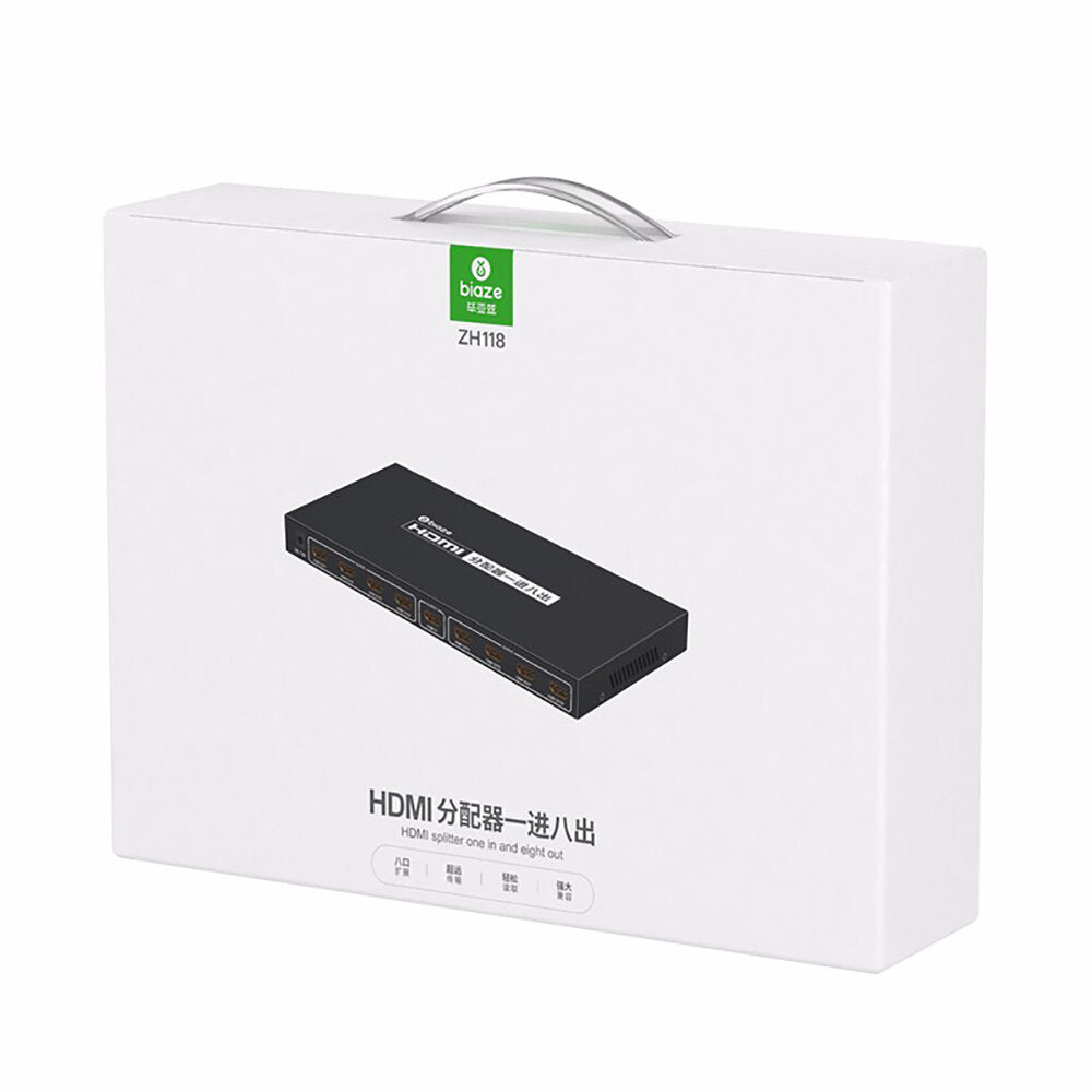 1 in 8 out HDMI-compatibility Splitter 4K/30Hz Resolution 5V Power Supply for Mac Windows PC Laptop