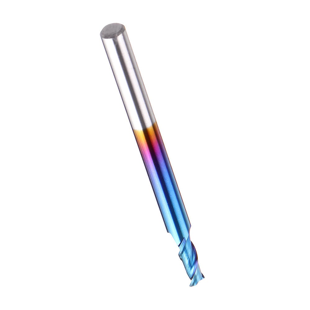 8PCS HRC55 Blue Nano Tungsten Carbide 2 Flute End Mill Set R1-R6 Milling Cutter CNC Router Bits