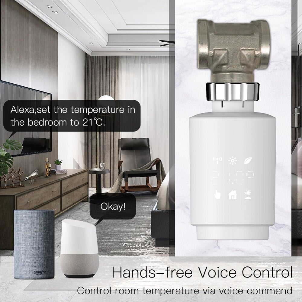 Smart Home Radiator Valve Switch App Remote Control Temperature Adjustment Voice Control Works with Alexa Google Home