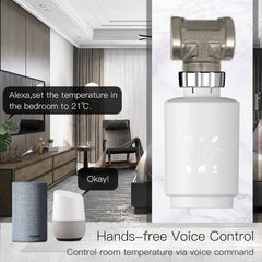 Smart Home Radiator Valve Switch App Remote Control Temperature Adjustment Voice Control Works with Alexa Google Home