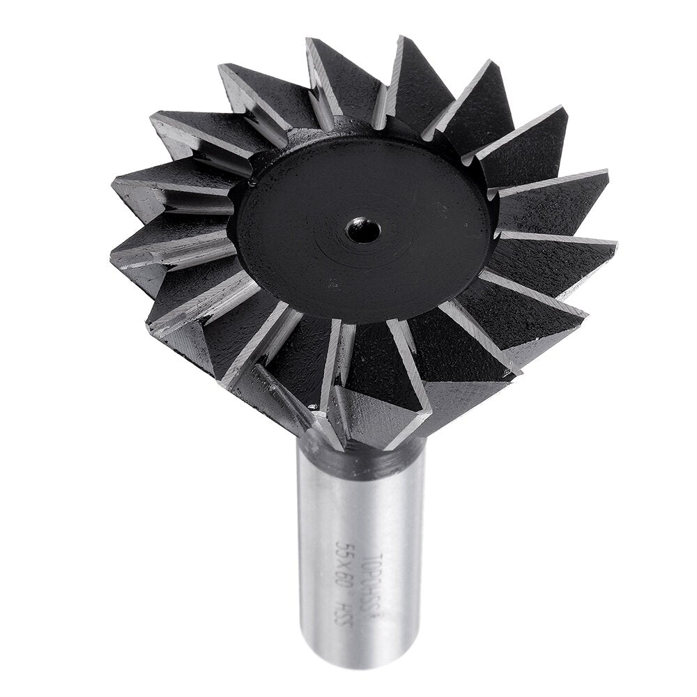 60 Degree 40-60mm HSS Straight Shank Dovetail Groove Slot Milling Cutter End Mill CNC Bit