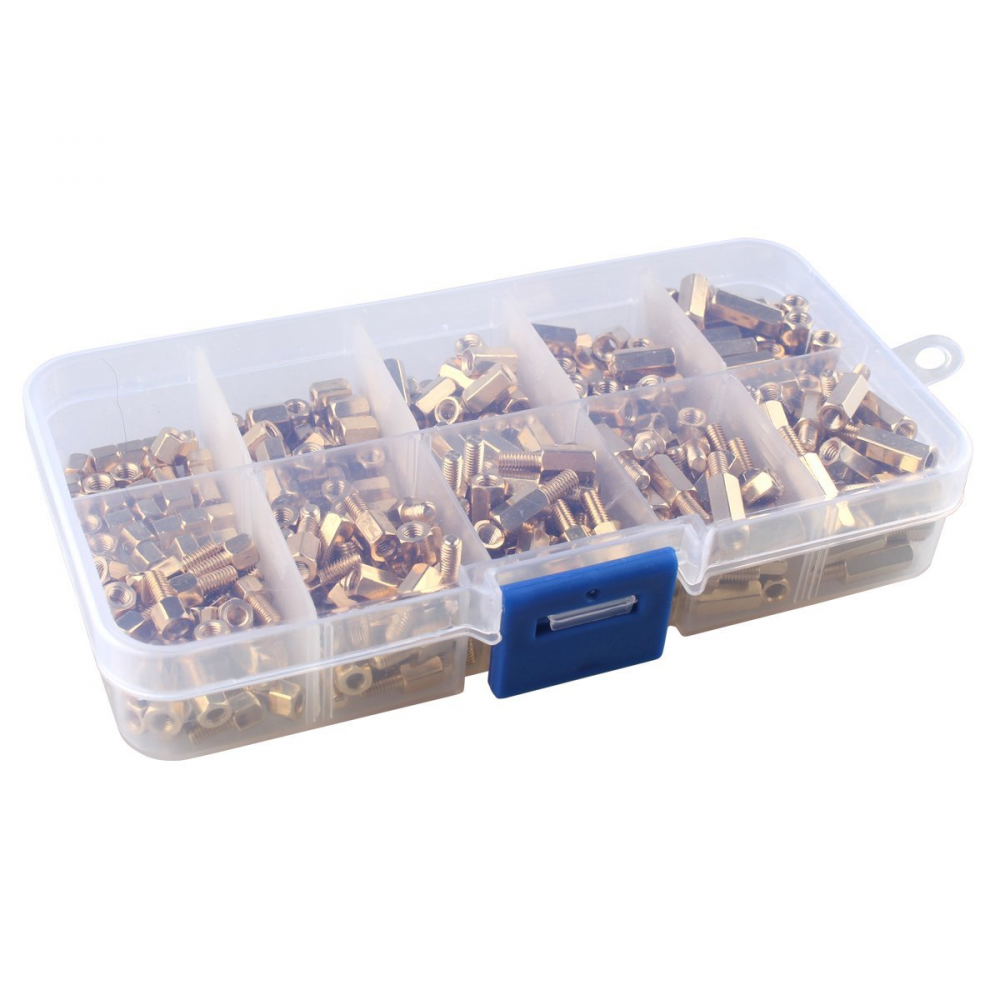 M3BH7 300Pcs M3 Brass Male-Female Hex Column Standoff Support Spacer Pillar Assortment Kit For PCB Board