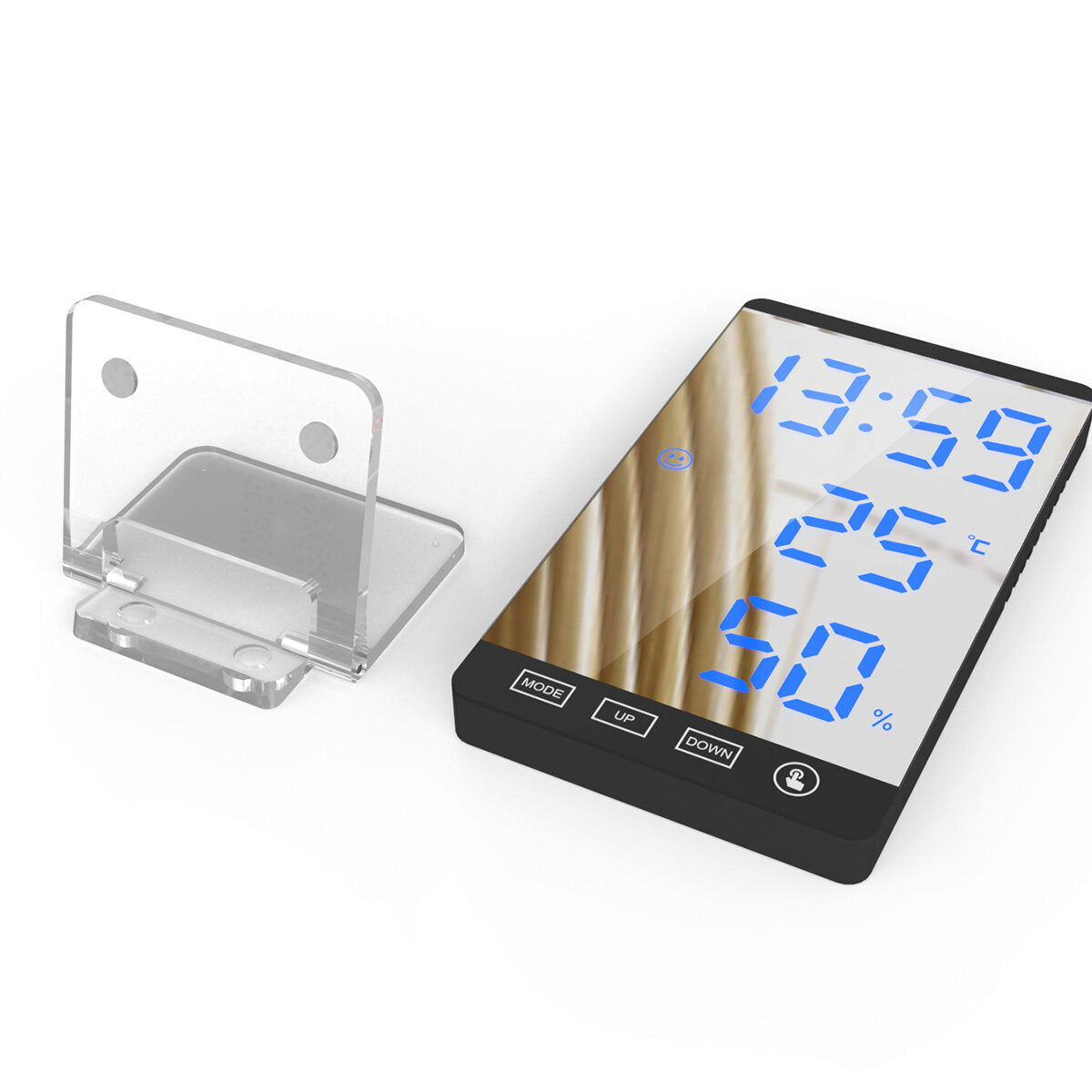 LED Digital Alarm Clock Snooze Mirror Alarm Clock with USB Charging Port