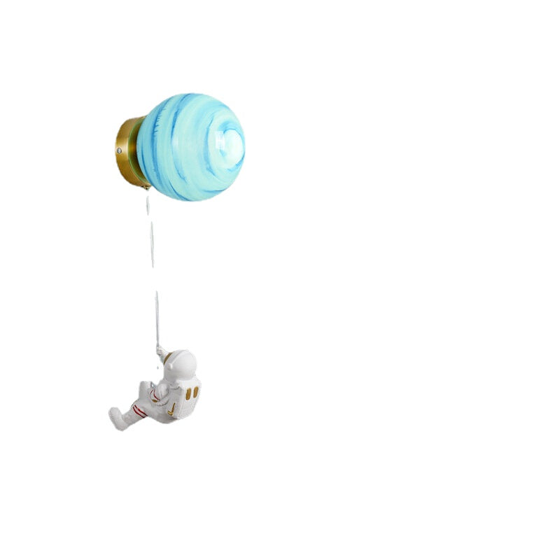 Moon Wall Lamp Modern Simple Creative Astronaut Cartoon Wall Lights 3-Level Dimming Suitable For Children's Room