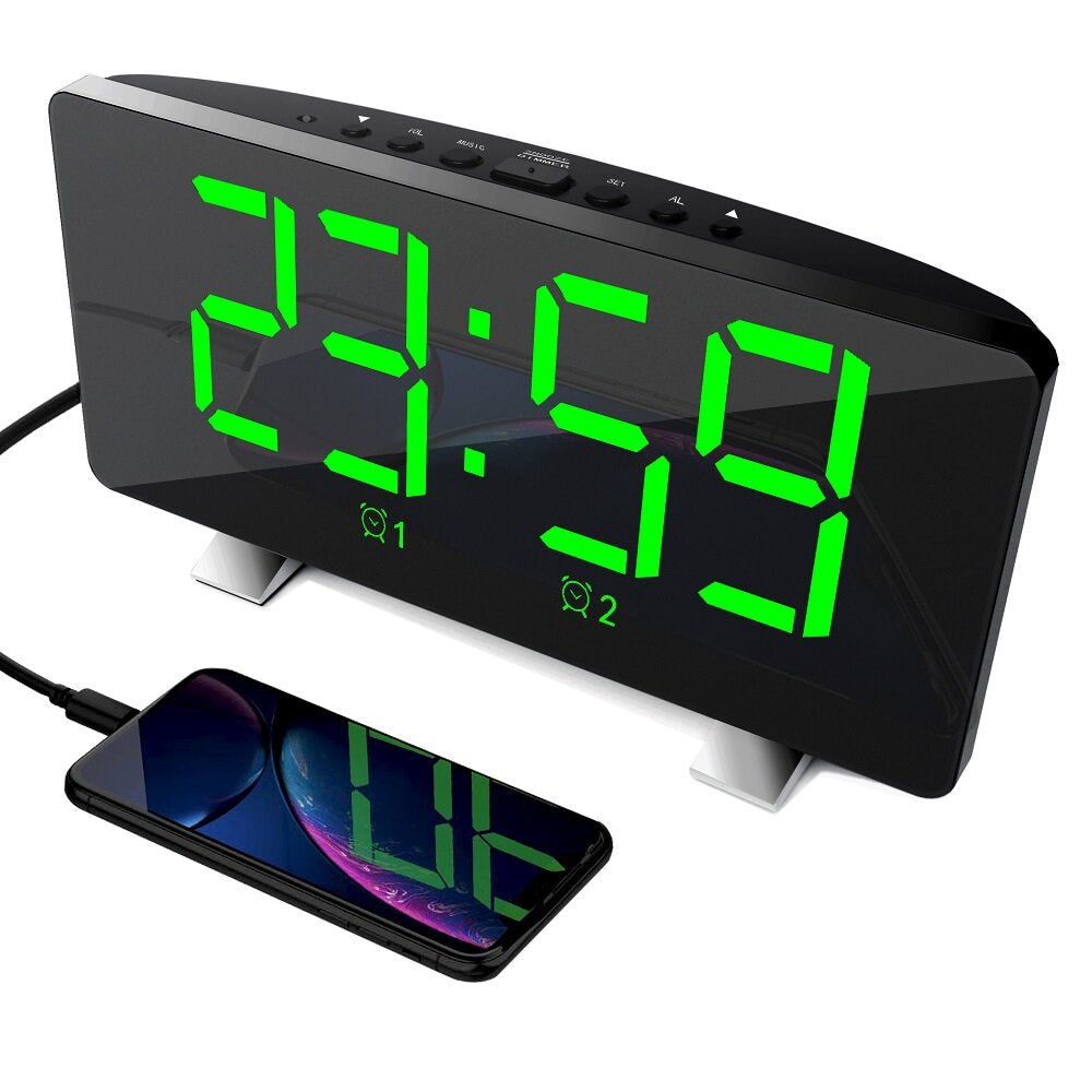 Polyphonic Double Alarm Clock LED Large Screen Display Electronic Clock