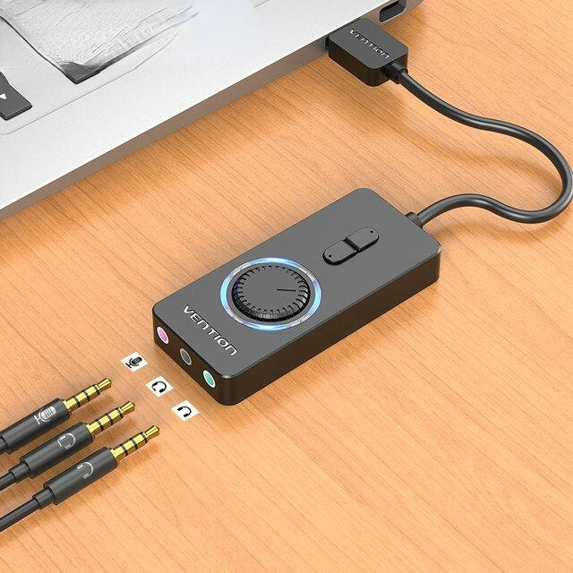 USB External Sound Card to 3.5mm Audio Adapter to Earphone Microphone 0.15m0.5m1m