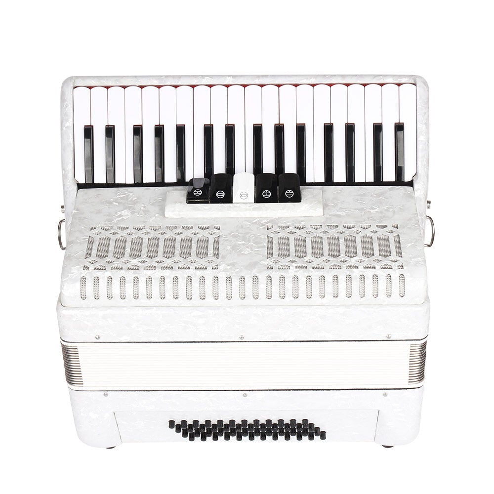 34 Key 48 Bass Accordion Musical Instrument Accordion White Beginner Adult Musical Instrument White Pattern Keyboard Musical Instrument Gift