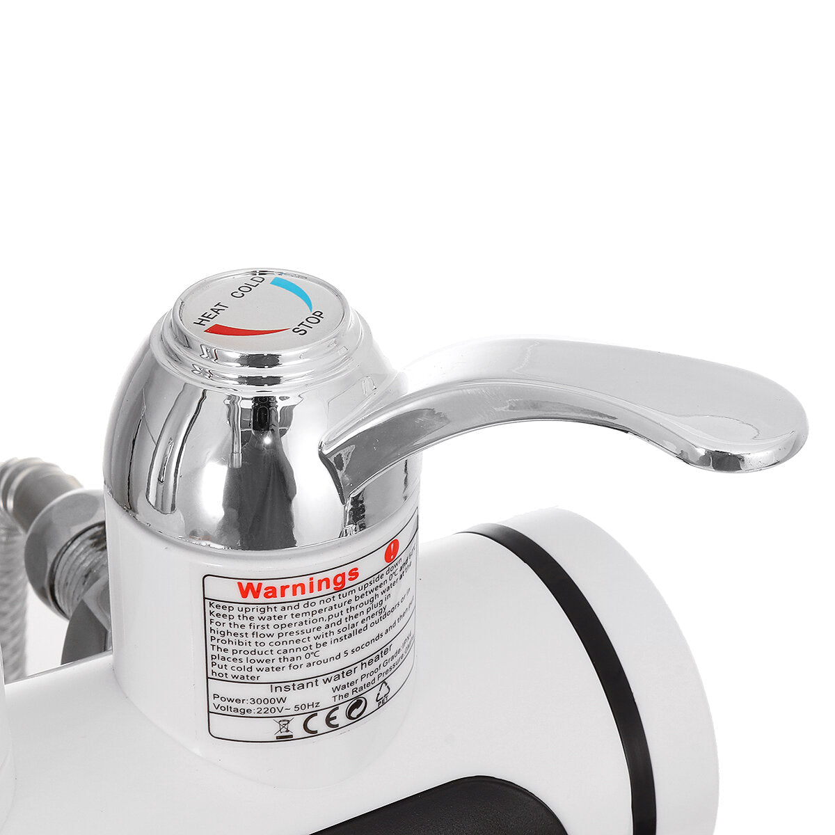 3000W 360 Electric Faucet Tap Instant Hot Water Heater Home Bathroom Kitchen EU Plug