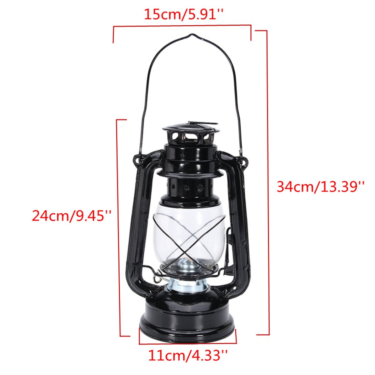 Retro Oil Lantern Outdoor Garden Camp Kerosene Paraffin Portable Hanging Lamp