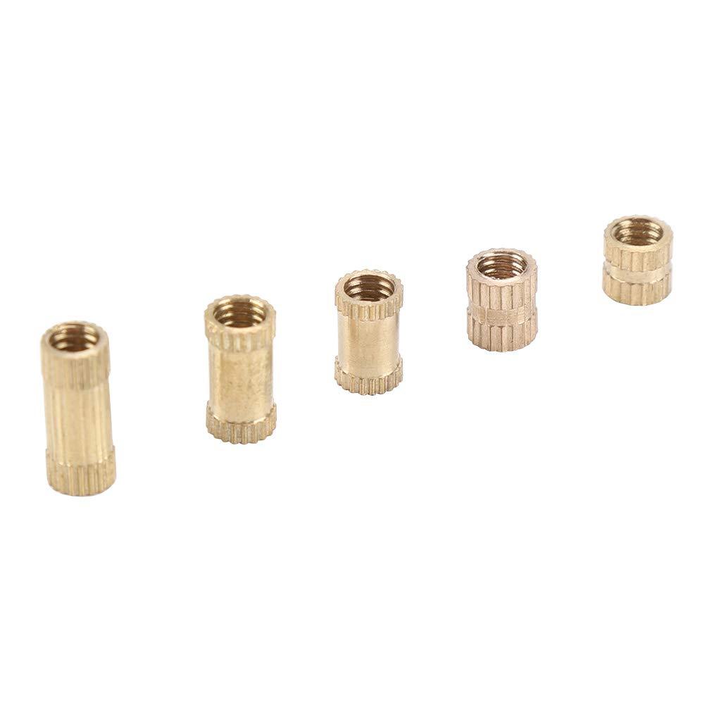 M4BN1 170Pcs M4 Brass Cylinder Knurled Nut Threaded Round Insert Embedded Nuts Assortment Set