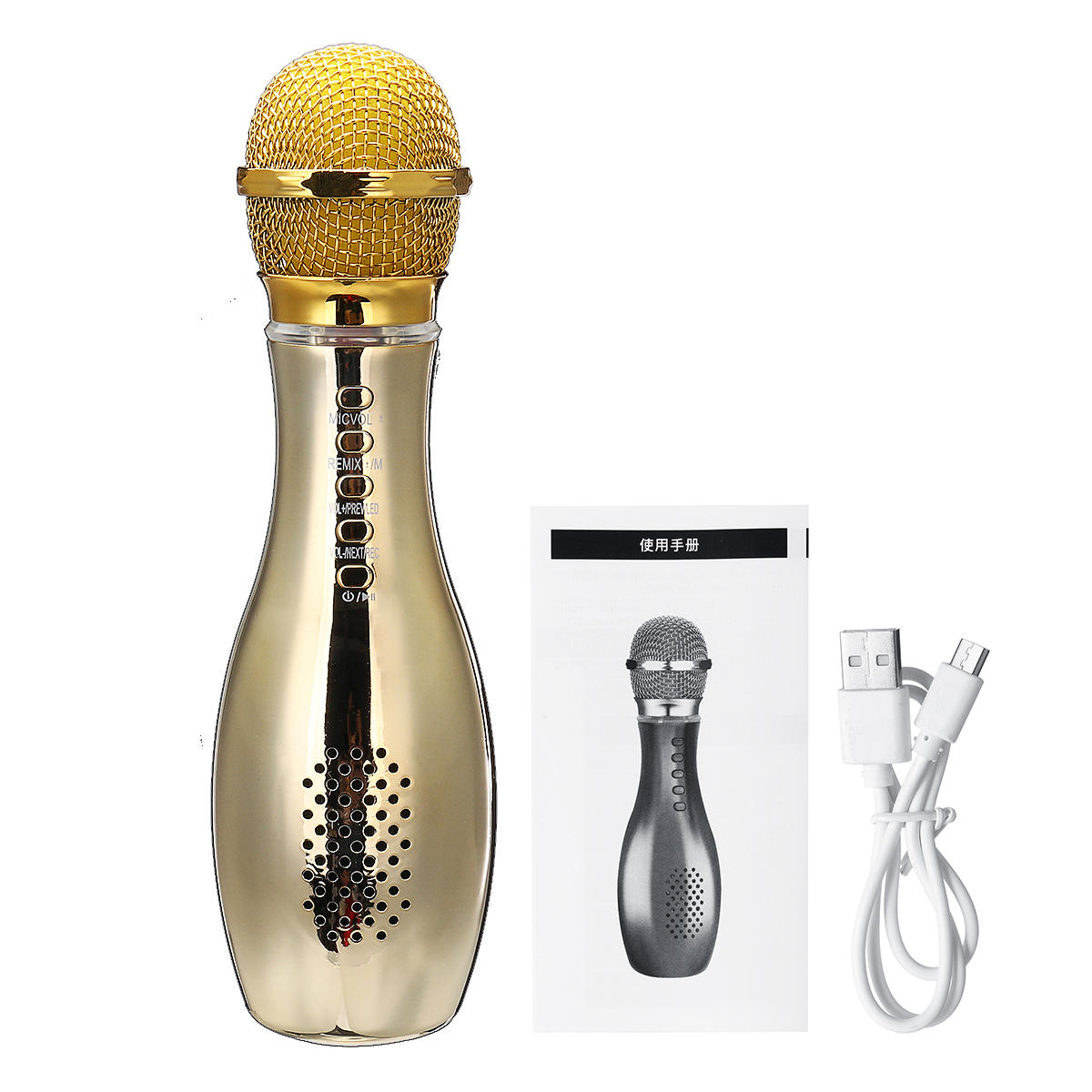 Bluetooth Wireless Condenser Microphone USB Player Speaker for Karaoke