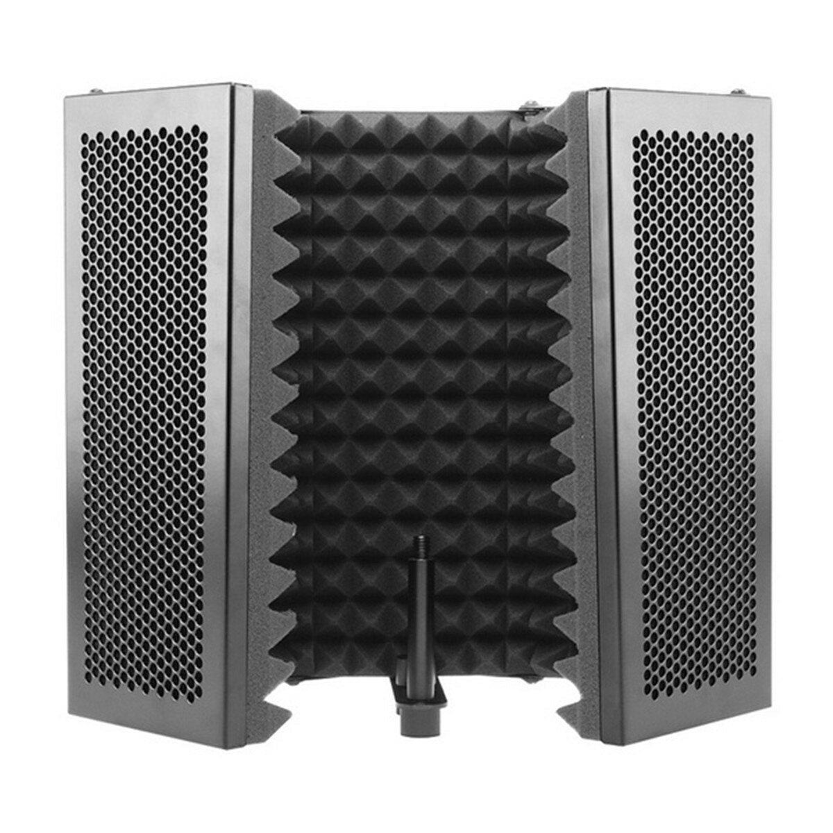 331x1060mm 5 Panels Foldable Studio Microphone Isolation Shield Acoustic Foam Sound Absorbing for Recording Live Broadcast