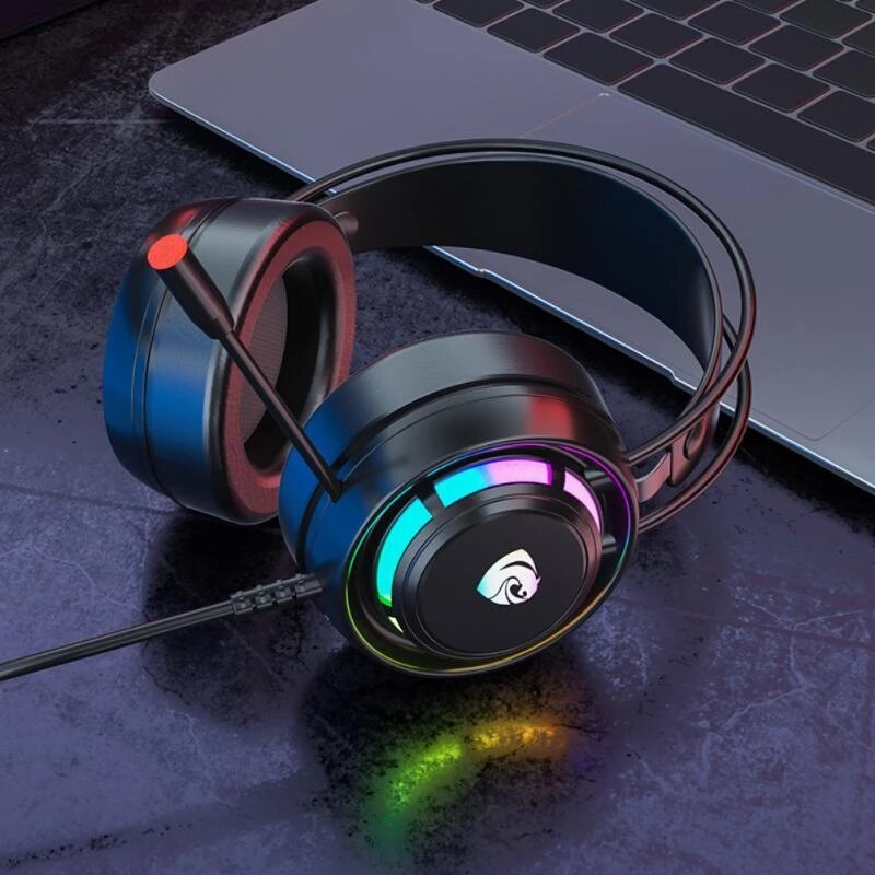Gaming Headset 7.1 Surround Sound With RGB Light Noise Cancelling Mic Gaming Headphone Wired Headset
