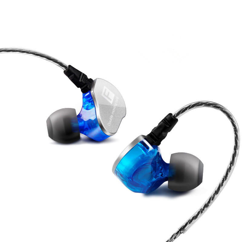 Portable Wired Control In-ear Earphone 3.5mm Jack Hi-Fi Stereo Waterproof Dual Unit With Mic