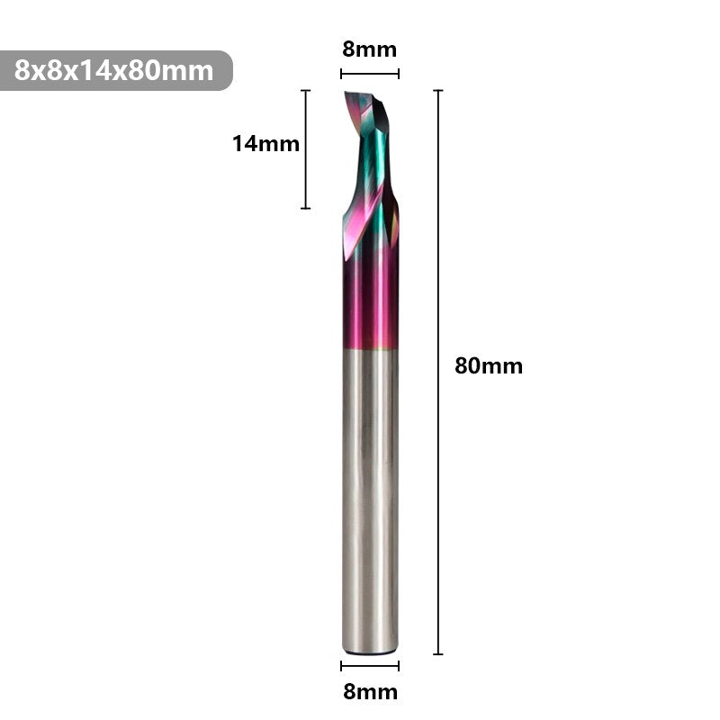 HSS Milling Cutter 8mm Super Coated Single Flute End Mill for Aluminum Door Window Cutting CNC