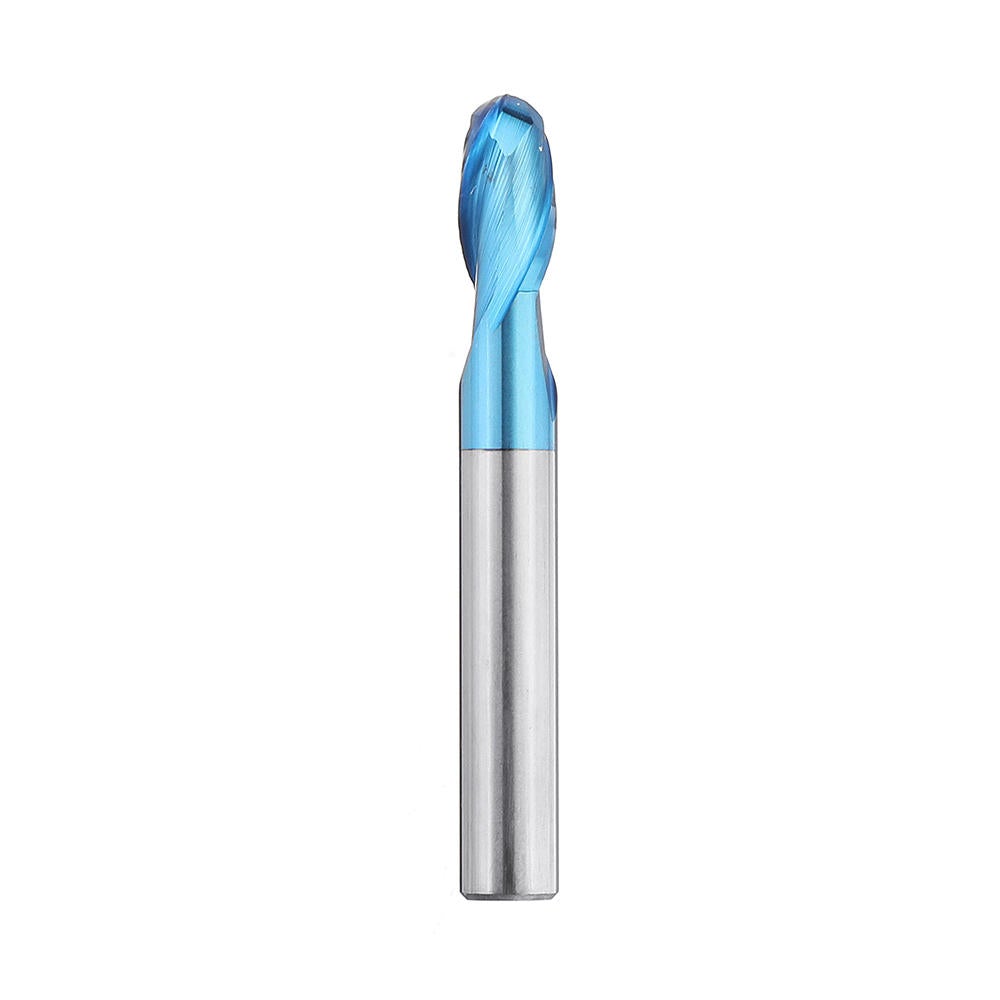 8PCS HRC55 Blue Nano Tungsten Carbide Ball Nose End Mill Set R1-R6 Milling Cutter CNC Router Bits