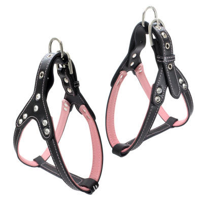 Genuine Leather Dog Harness Pet Puppy No Pull Dog Walking Harness Vest